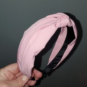 New handmade boutique top knot flexible wide headband pink